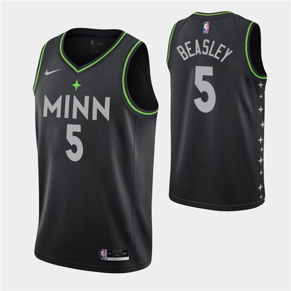 Men's Minnesota Timberwolves #5 Malik Beasley Black NBA City Swingman 2020-21 Stitched Jersey